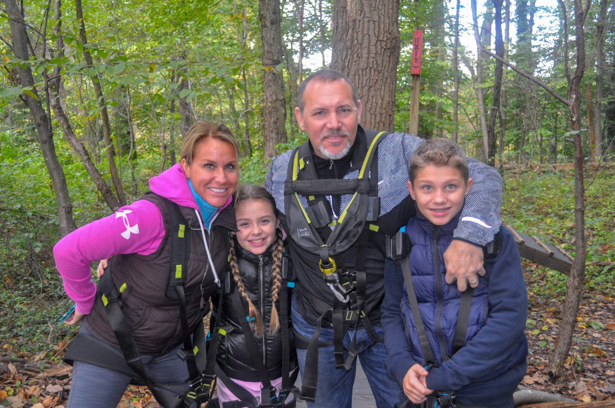 Family enjoying a day at an Outdoor Treehouse Adventure Parl